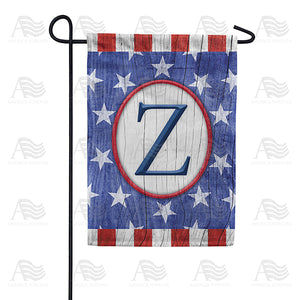 All American Old Wood Monogram Double Sided Garden Flag