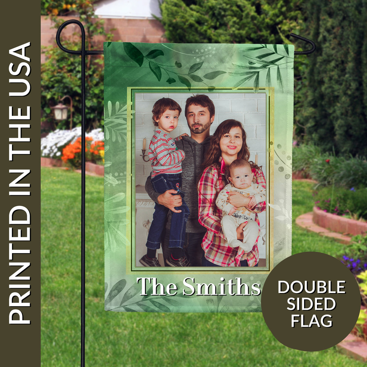 Personalized Lush Leaves Garden Flag