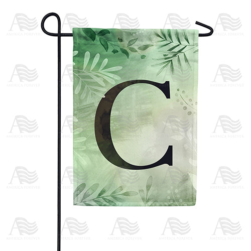 Lush Leaves Monogram Double Sided Garden Flag
