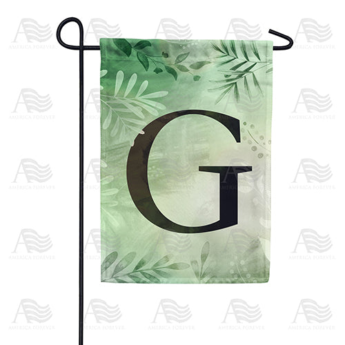 Lush Leaves Monogram Double Sided Garden Flag