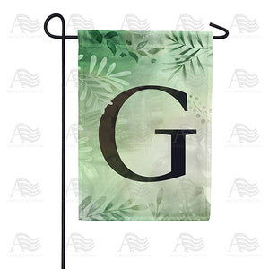 Lush Leaves Monogram Double Sided Garden Flag
