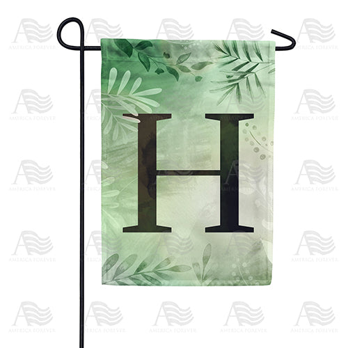 Lush Leaves Monogram Double Sided Garden Flag