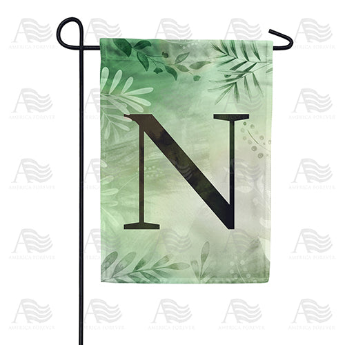 Lush Leaves Monogram Double Sided Garden Flag