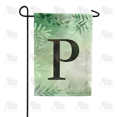 Lush Leaves Monogram Double Sided Garden Flag