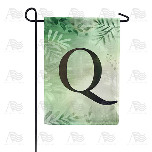 Lush Leaves Monogram Double Sided Garden Flag