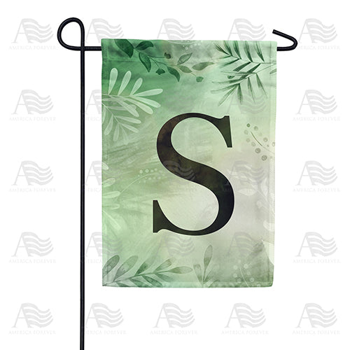 Lush Leaves Monogram Double Sided Garden Flag