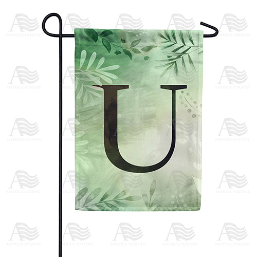 Lush Leaves Monogram Double Sided Garden Flag