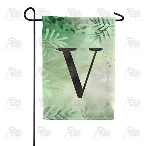 Lush Leaves Monogram Double Sided Garden Flag