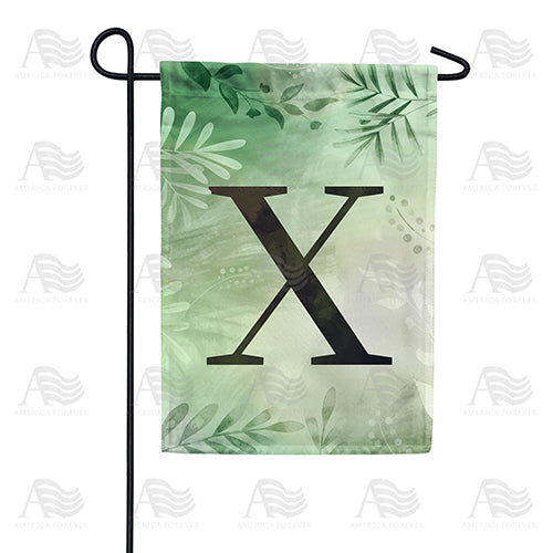 Lush Leaves Monogram Double Sided Garden Flag