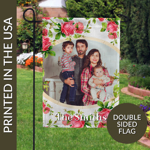Personalized Country Roses Garden Flag