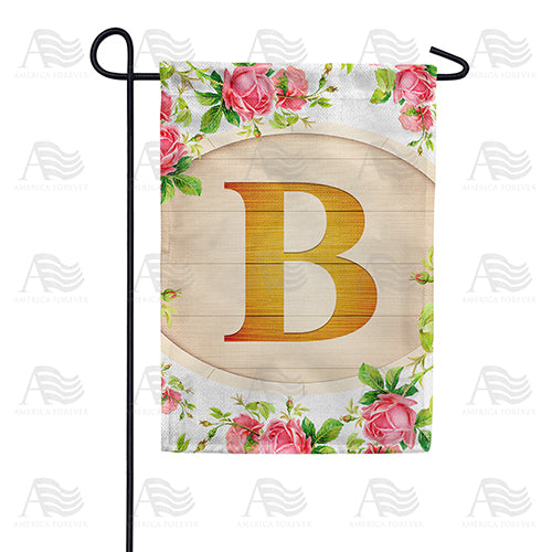 Country Roses Monogram Double Sided Garden Flag