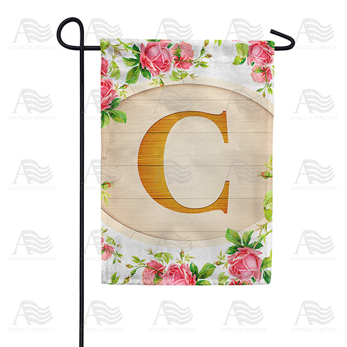 Country Roses Monogram Double Sided Garden Flag