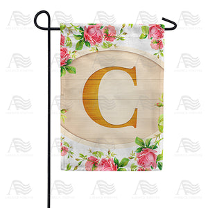 Country Roses Monogram Double Sided Garden Flag