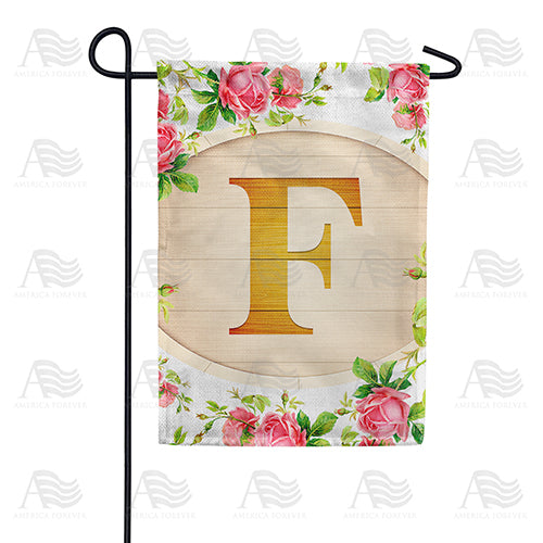 Country Roses Monogram Double Sided Garden Flag