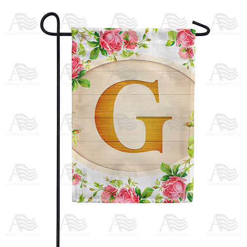 Country Roses Monogram Double Sided Garden Flag