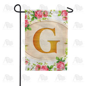 Country Roses Monogram Double Sided Garden Flag