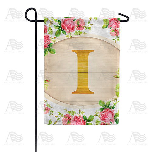 Country Roses Monogram Double Sided Garden Flag