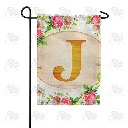 Country Roses Monogram Double Sided Garden Flag
