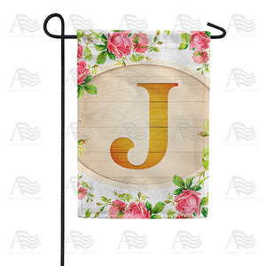Country Roses Monogram Double Sided Garden Flag