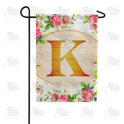 Country Roses Monogram Double Sided Garden Flag