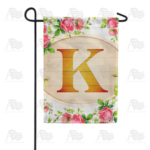 Country Roses Monogram Double Sided Garden Flag