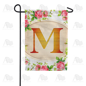 Country Roses Monogram Double Sided Garden Flag