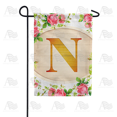 Country Roses Monogram Double Sided Garden Flag