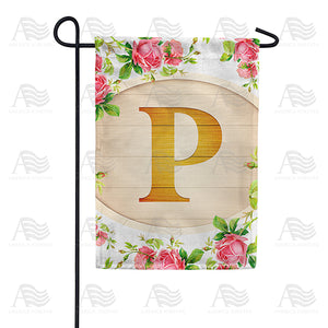 Country Roses Monogram Double Sided Garden Flag