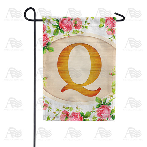 Country Roses Monogram Double Sided Garden Flag