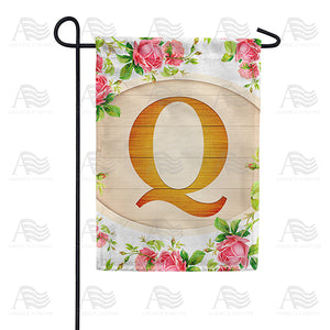 Country Roses Monogram Double Sided Garden Flag