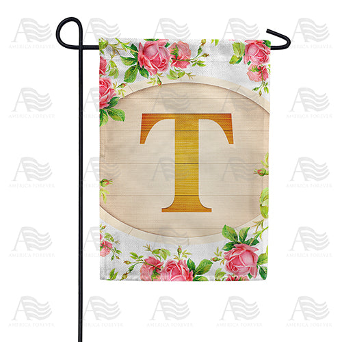 Country Roses Monogram Double Sided Garden Flag