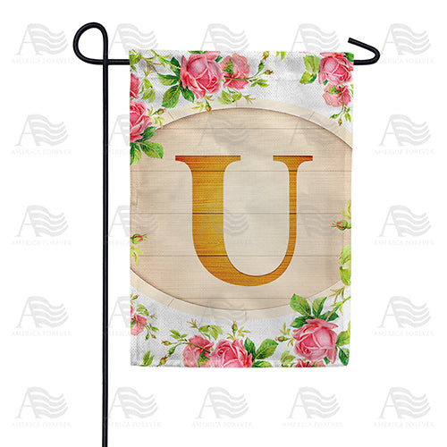 Country Roses Monogram Double Sided Garden Flag