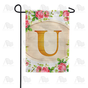 Country Roses Monogram Double Sided Garden Flag