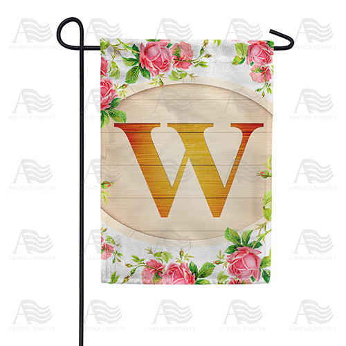 Country Roses Monogram Double Sided Garden Flag