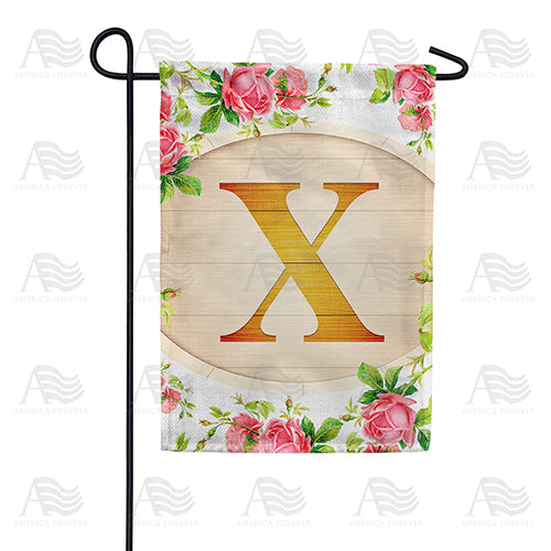Country Roses Monogram Double Sided Garden Flag