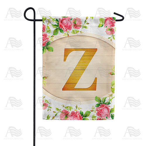 Country Roses Monogram Double Sided Garden Flag