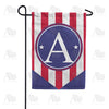 Red, White And Blue Emblem Monogram Double Sided Garden Flag