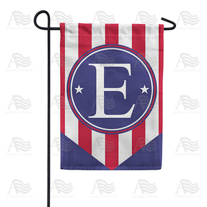 Red, White And Blue Emblem Monogram Double Sided Garden Flag