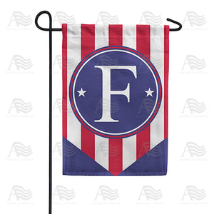 Red, White And Blue Emblem Monogram Double Sided Garden Flag