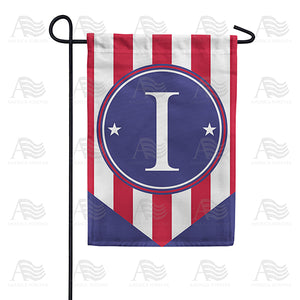 Red, White And Blue Emblem Monogram Double Sided Garden Flag
