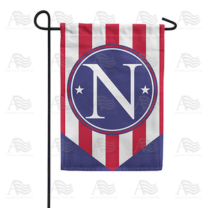Red, White And Blue Emblem Monogram Double Sided Garden Flag