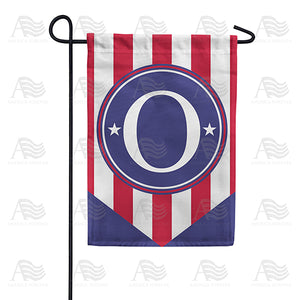 Red, White And Blue Emblem Monogram Double Sided Garden Flag
