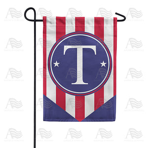 Red, White And Blue Emblem Monogram Double Sided Garden Flag