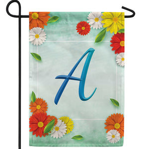 Bright Cosmos Monogram Double Sided Garden Flag
