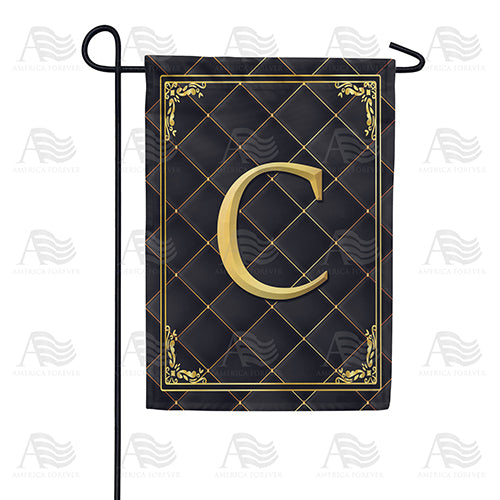 Quilted Royalty Monogram Double Sided Garden Flag
