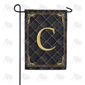 Quilted Royalty Monogram Double Sided Garden Flag