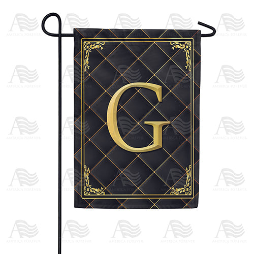 Quilted Royalty Monogram Double Sided Garden Flag