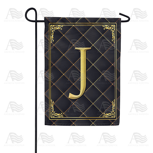 Quilted Royalty Monogram Double Sided Garden Flag