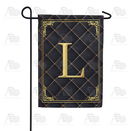 Quilted Royalty Monogram Double Sided Garden Flag