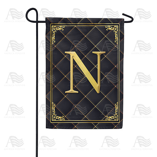 Quilted Royalty Monogram Double Sided Garden Flag